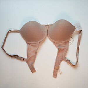 On Gossamer Bump It Up Mesh Champagne Bra Padded Underwire Size 30C